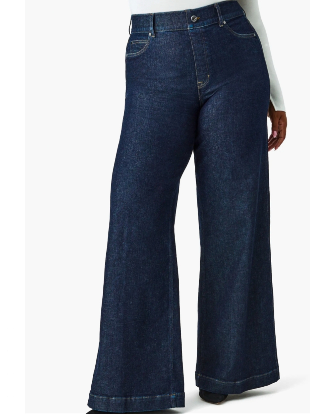SPANX  Wide Leg High Rise Jeans in Raw  Indigo Size 1X